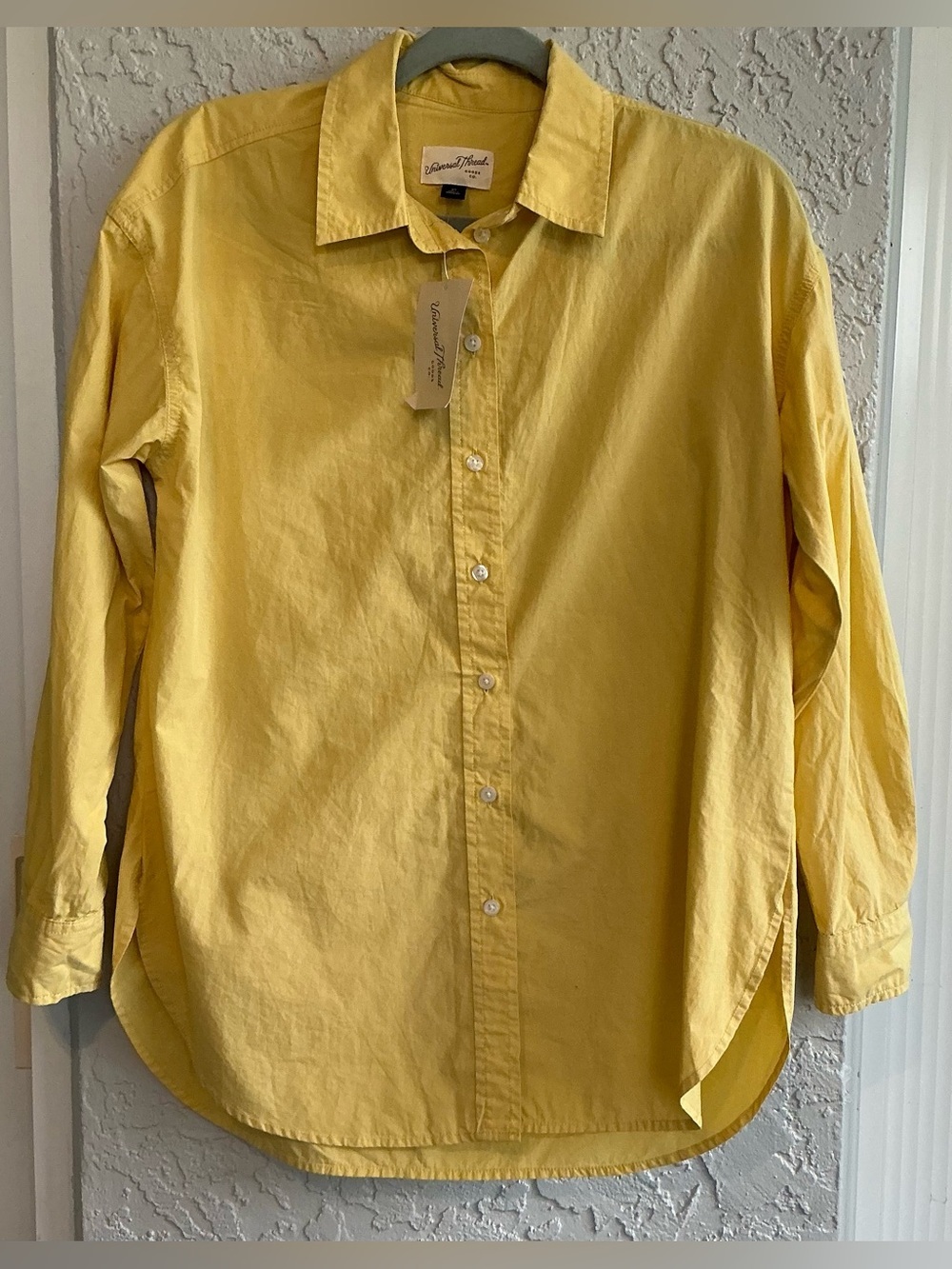 Universal Thread Casual Yellow Button-Down Women's Oversized Shirt